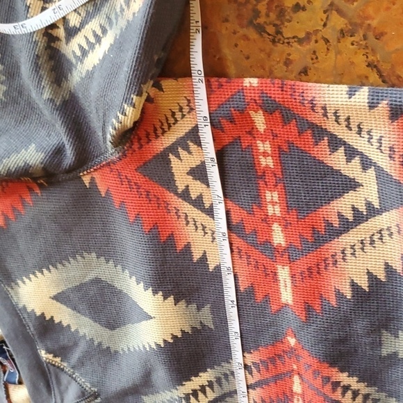 Chaps Denim Vivid Southwestern Long Sleeve Thermal Pullover Sz. XL Top - Picture 8 of 9
